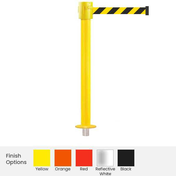 Safety Pro Retractable Belt Barrier Stanchions | Removable Mount 20 / 25 / 30 / 35 Ft Belts Retractable Belt Barriers Epic Crowd Control