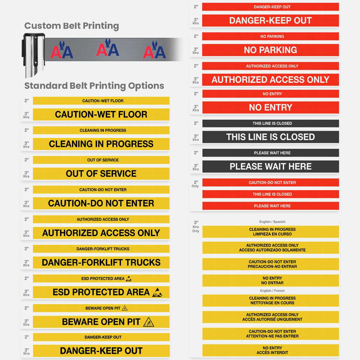Safety Retractable Barrier Stanchion 7-13 Foot Belts Retractable Belt Barriers Epic Crowd Control