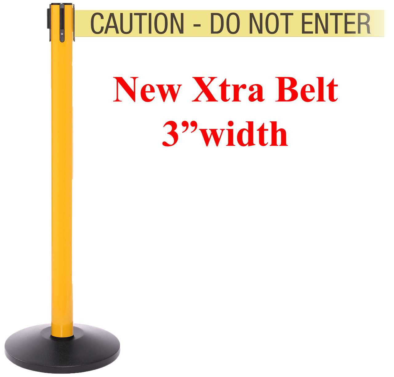 Safety Retractable Belt Barrier | 3" Wide Belt | 11 Foot Safety Master Stanchion Retractable Belt Barriers Epic Crowd Control