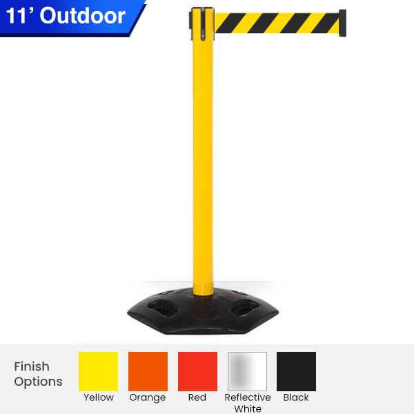 Safety Retractable Belt Barrier | 3" Wide Belt | Weather Master 11 Foot Belt Safety Retractable Belt Barrier Epic Crowd Control