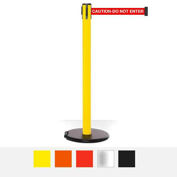 Safety Retractable Belt Barrier | Roller Safety Pro 11 / 13 Ft Stanchion Belts Retractable Belt Barriers Epic Crowd Control