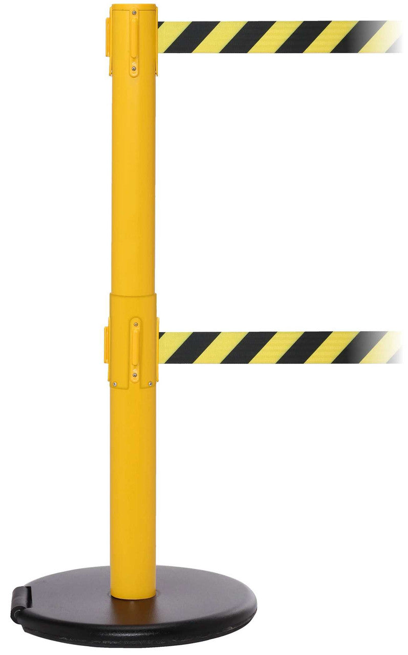 Safety Retractable Twin Belt Barrier | Roller Safety Pro 11 / 13 Ft Stanchion Belts Retractable Belt Barriers Epic Crowd Control