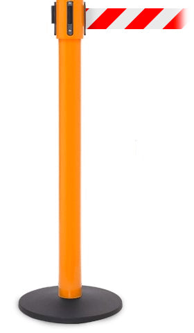 Orange Safety Pro Stanchion 335 Safety Retractable Barrier | 25 Feet
