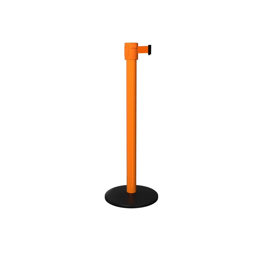 Orange Safety Pro Stanchion 335 Safety Retractable Barrier | 30 Feet