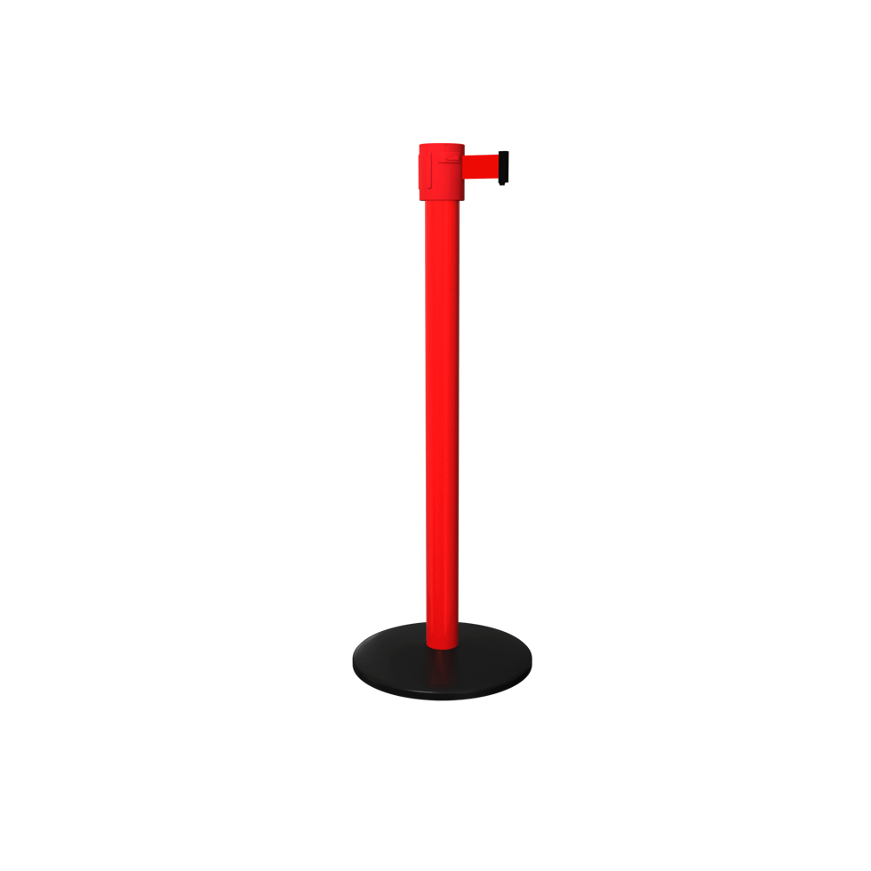 Red Safety Pro Stanchion 335 Safety Retractable Barrier | 25 Feet