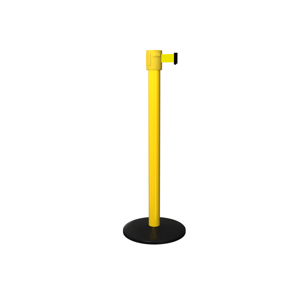 Yellow Safety Pro Stanchion 335 Safety Retractable Barrier | 20 Feet