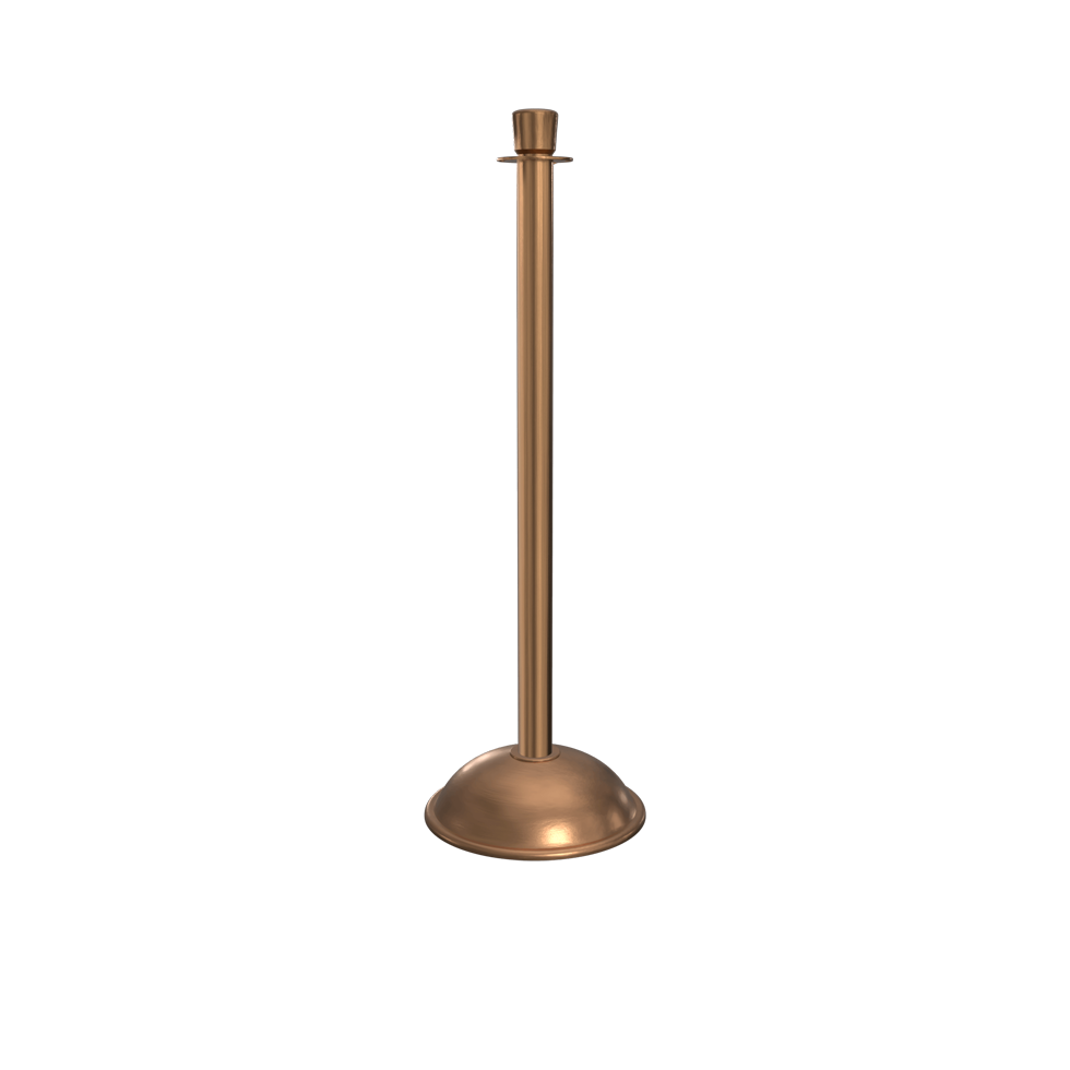 Satin Brass Elegance Crown Top Stanchion Dome Base