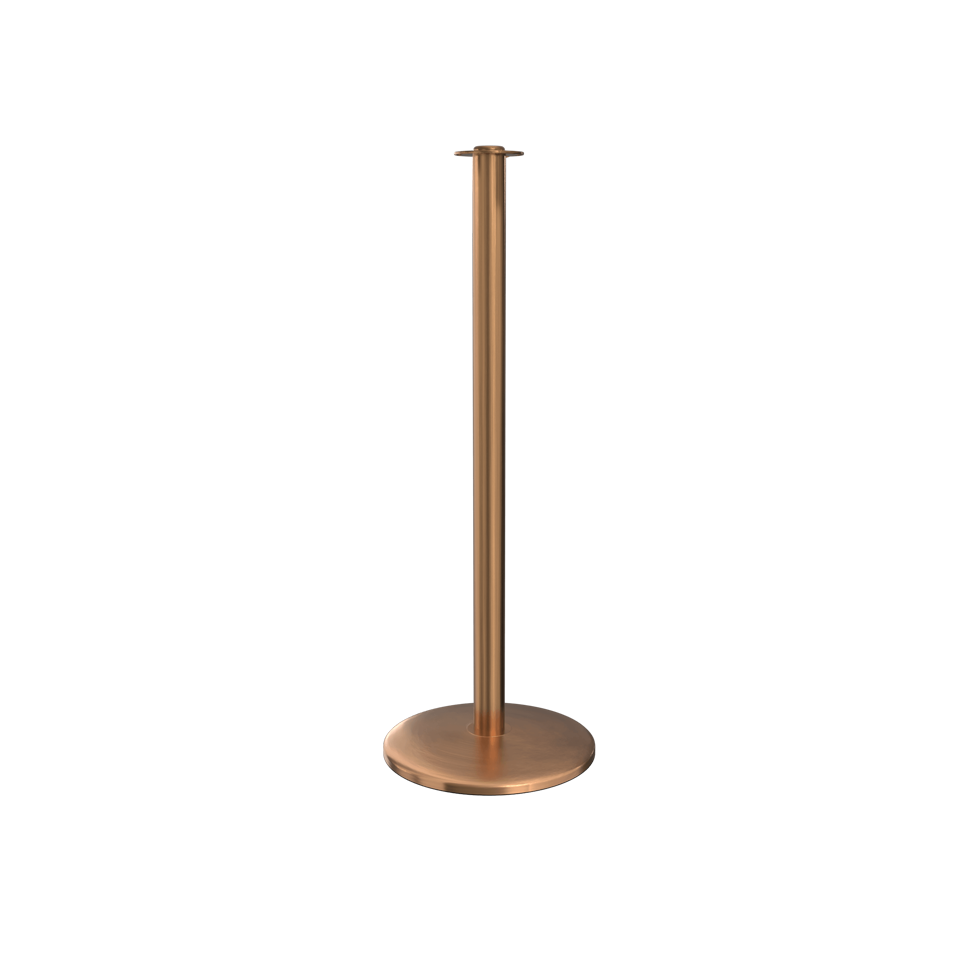 Satin Brass Elegance Flat Top Stanchion with Flat Base