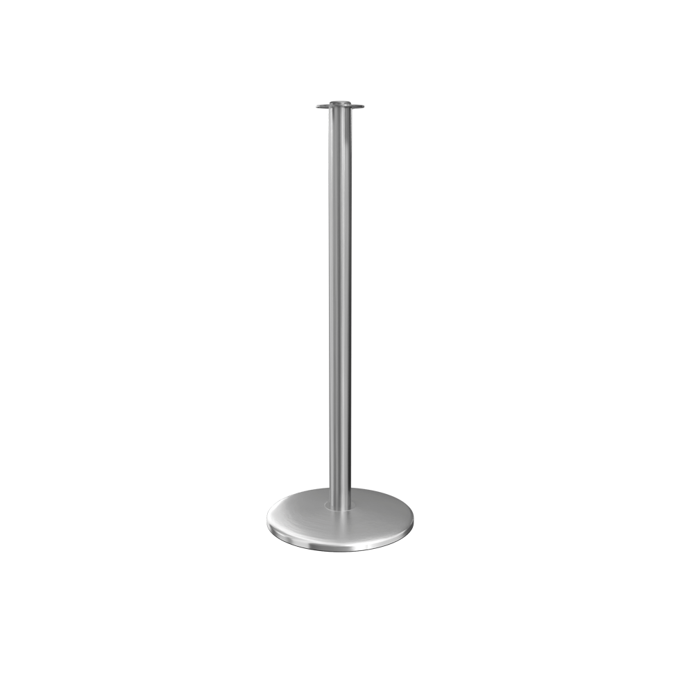 Satin Stainless Elegance Flat Top Stanchion with Flat Base