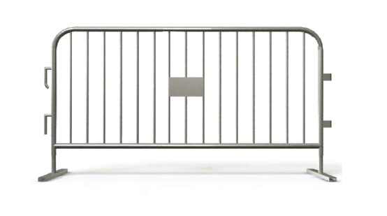 8.5 Ft Steel Crowd Control Barricades with Flat Bases