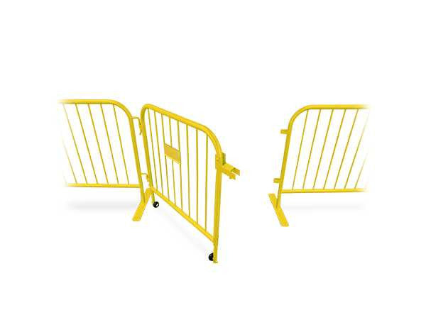 Small Swing Gate Steel Barricades Yellow | Crowd Control Gates Steel Barricades Epic Crowd Control