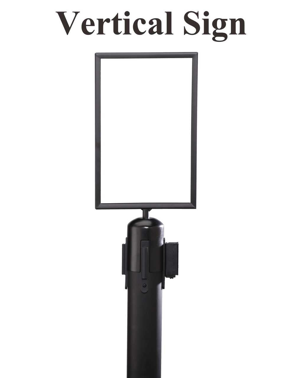 Standard Black Sign Frame - Belt Stanchion Stanchion Signs Epic Crowd Control