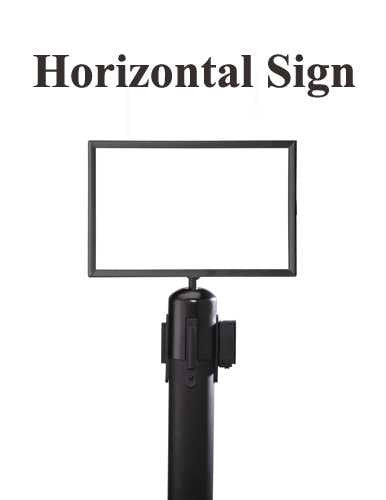 Standard Black Sign Frame - Belt Stanchion Stanchion Signs Epic Crowd Control