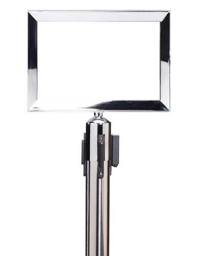Standard Chrome Sign Frame - Belt Stanchion Stanchion Signs Epic Crowd Control