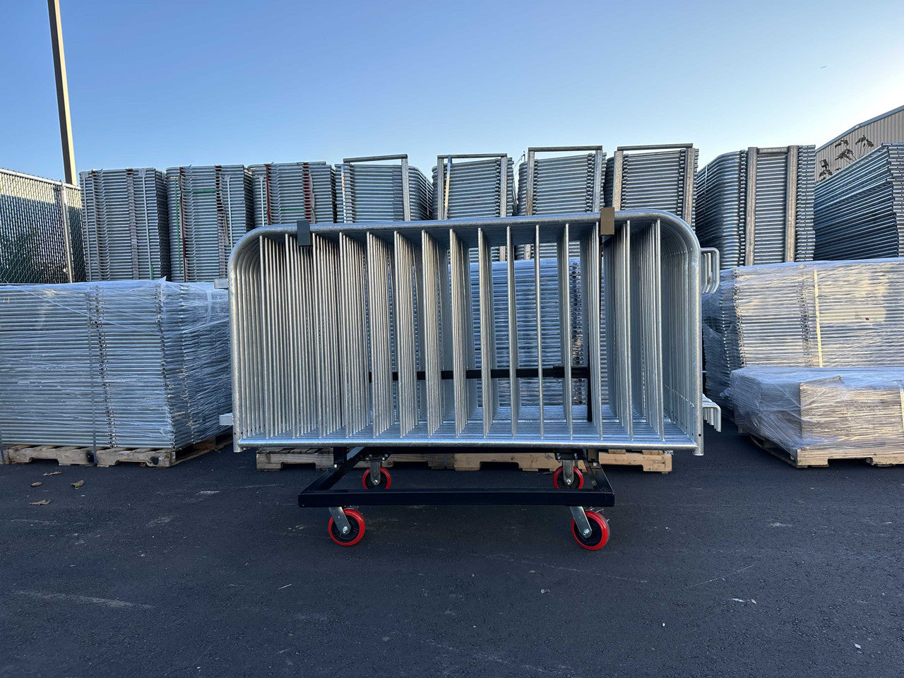 Steel Barricade Push Cart | Heavy Duty Crowd Control Barrier Cart Steel Barricades Epic Crowd Control