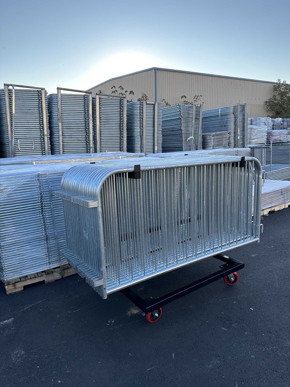Steel Barricade Push Cart | Heavy Duty Crowd Control Barrier Cart Steel Barricades Epic Crowd Control