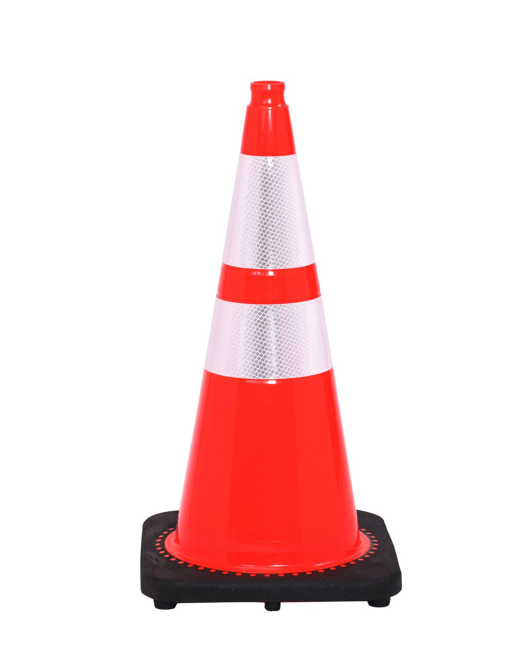 28" Traffic Cone 280 With Reflective Collars and 14"x14" Base