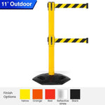 Twin Safety Retractable Belt Barrier | Weather Master 11 / 13 Ft Retractable Belt Barriers Epic Crowd Control