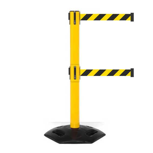 Twin Safety Retractable Belt Barrier | Weather Master 11 / 13 Ft Retractable Belt Barriers Epic Crowd Control