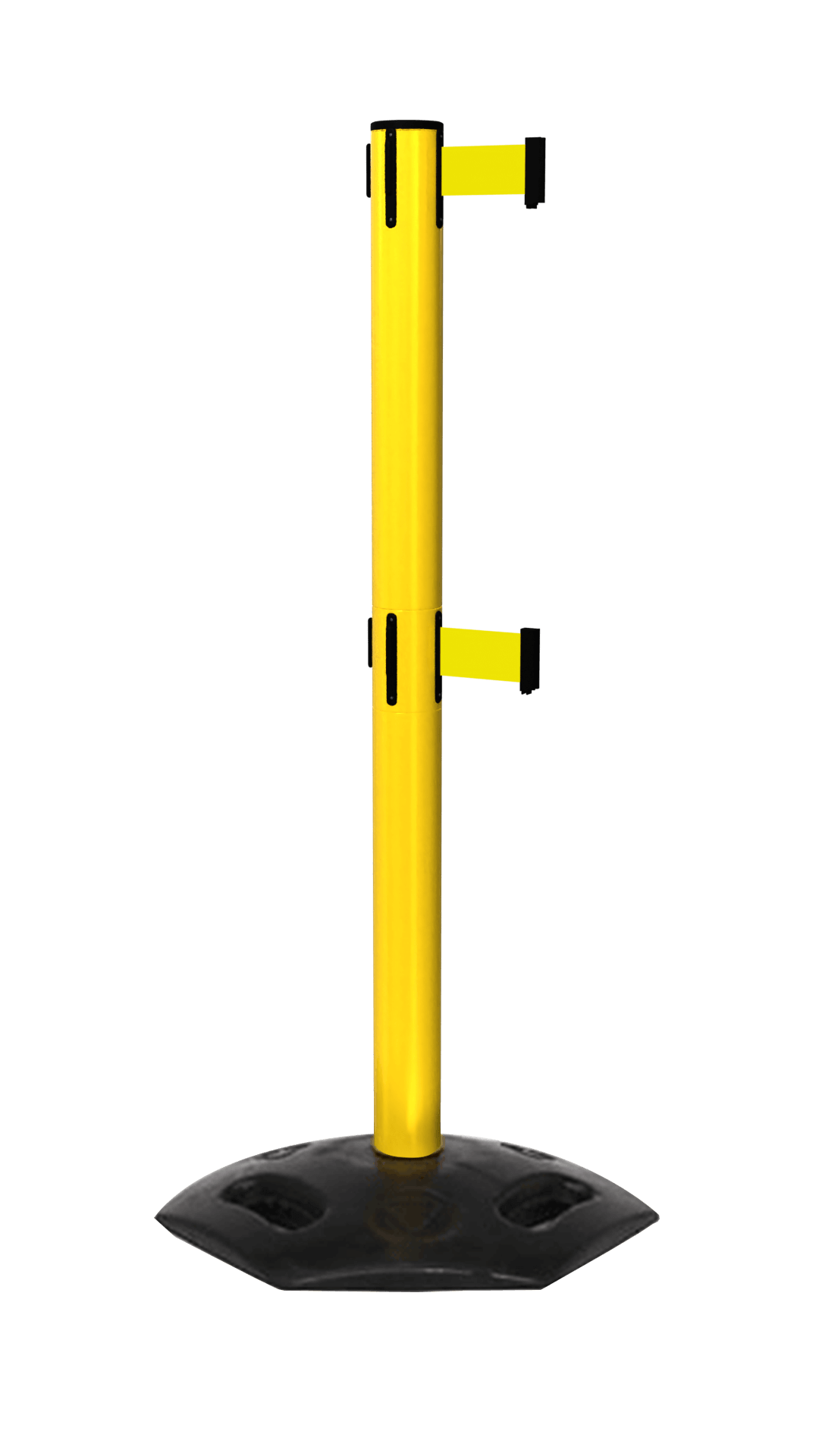 Yellow Weather Master Twin Safety Retractable Stanchion | 13 Foot Belt