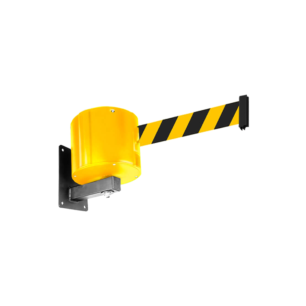 55 Foot Belt Wall Pro 750 Magnetic - Wall Mount Stanchion | Yellow