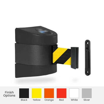 Wall Mounted Retractable Belt Barrier | 20 / 25 / 30 / 35 Foot Belts - Wall Pro 450 Wall Mount Belt Stanchions Epic Crowd Control