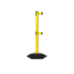 Yellow Weather Master Twin Safety Retractable Stanchion | 11 Foot Belt