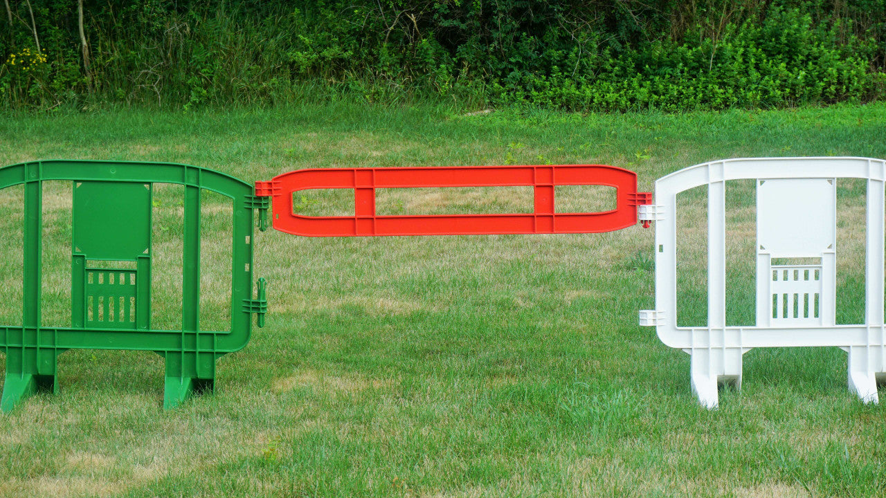 Xtendit Movit Plastic Barricades | Red Xtendit & Extender Plastic Barriers Epic Crowd Control