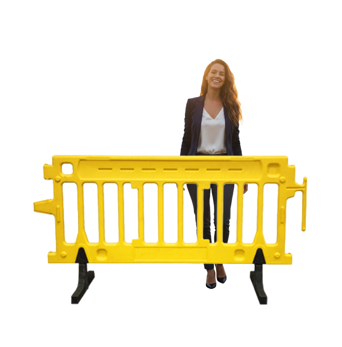 6.5 FT Plastic Crowd Control Barriers | Yellow Crowd Pro
