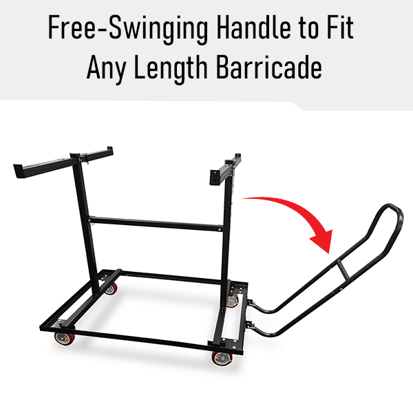 Steel Barricade Pull Cart Articulating Handle| Heavy Duty Crowd Control Barrier Cart