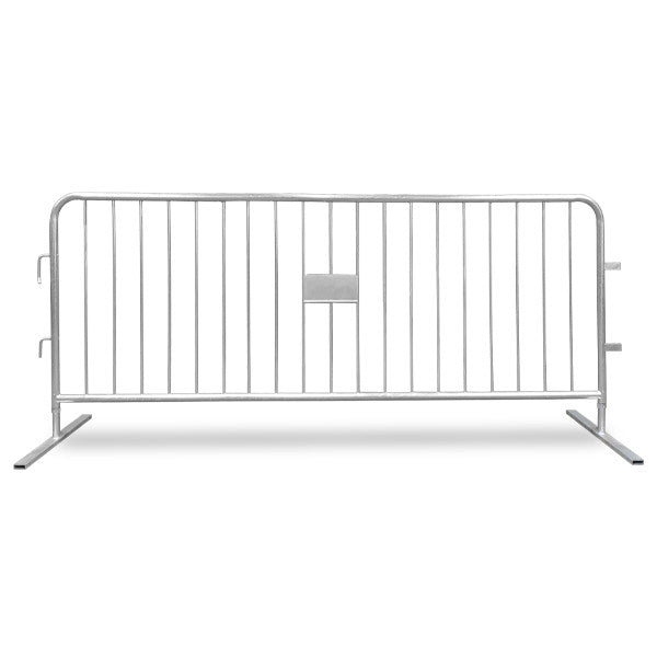 8.5 Ft Steel Crowd Control Barricades with Flat Bases
