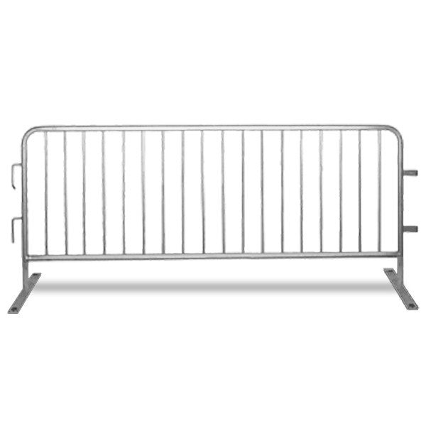 Heavy Duty 8.5 Ft Steel Crowd Control Barricades with Flat Bases