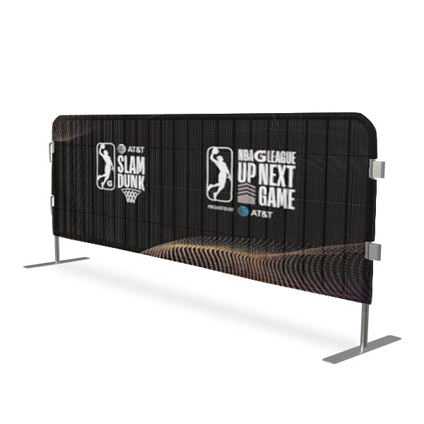 Basketball court divider with NBA and AT&T branding on a white background