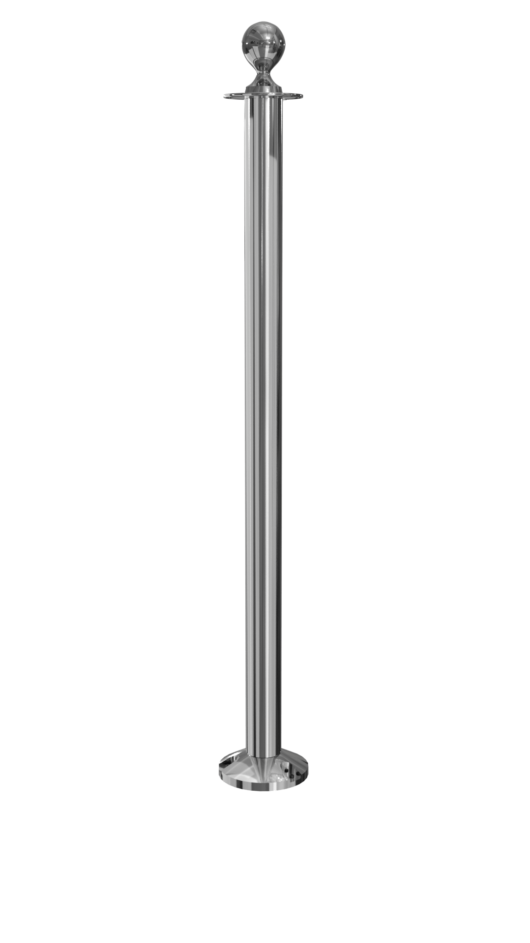 Elegance Ball Top Rope Stanchion Fixed Base | Polished Stainless Finish