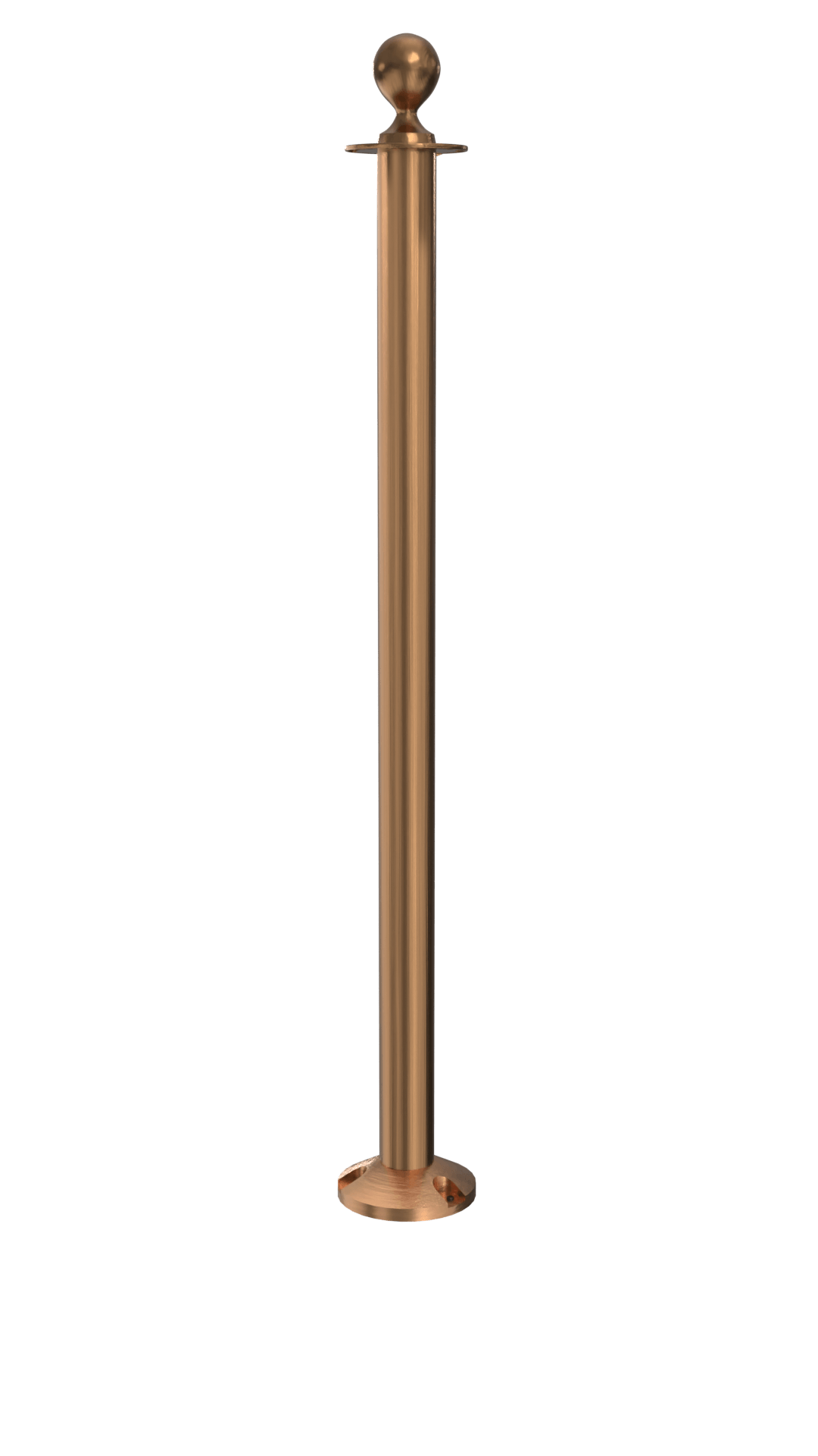 Elegance Ball Top Rope Stanchion Fixed Base | Satin Brass Finish