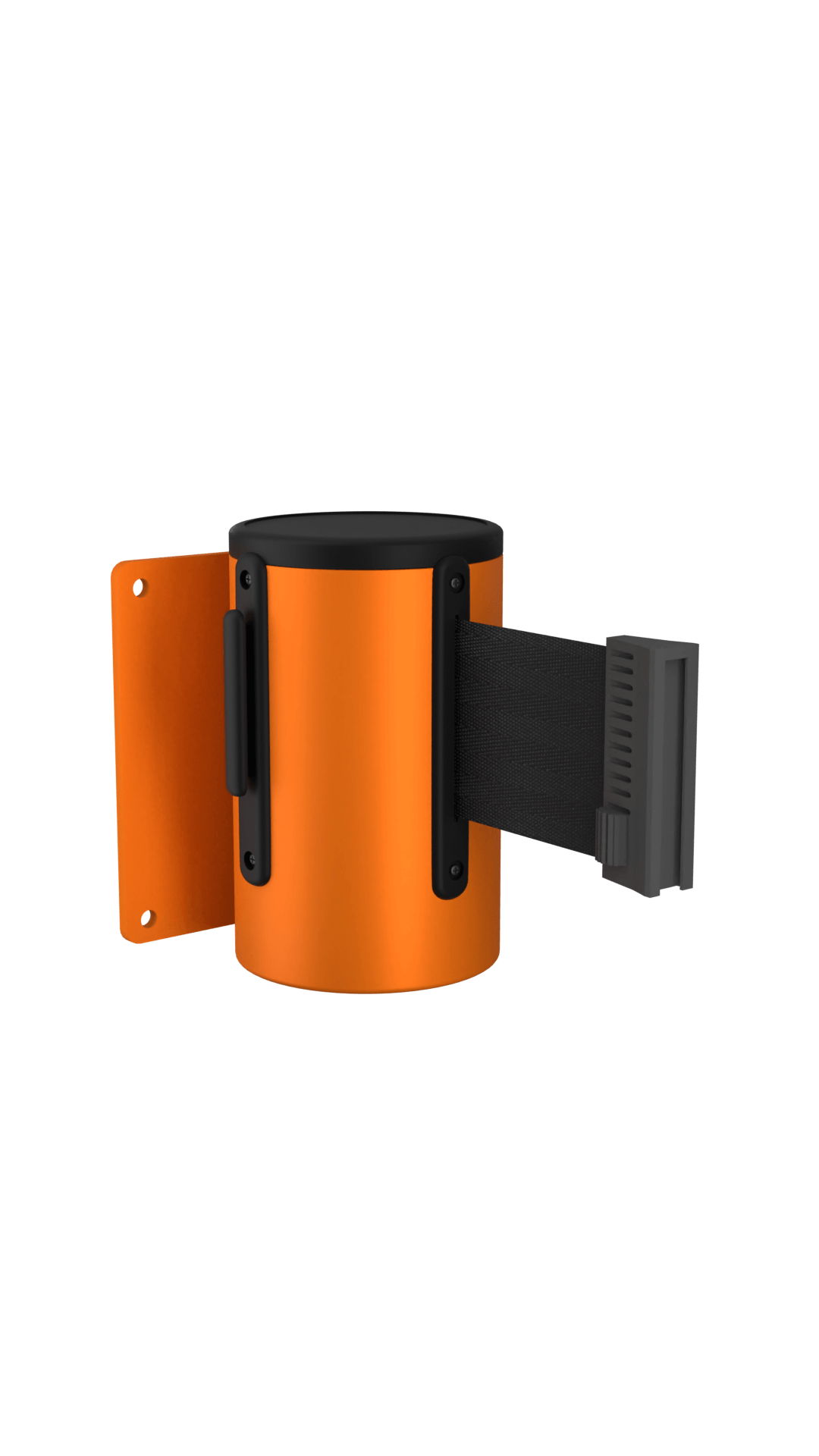 Wall Mounted Retractable Stanchion | 10 Ft Belt Orange Housing
