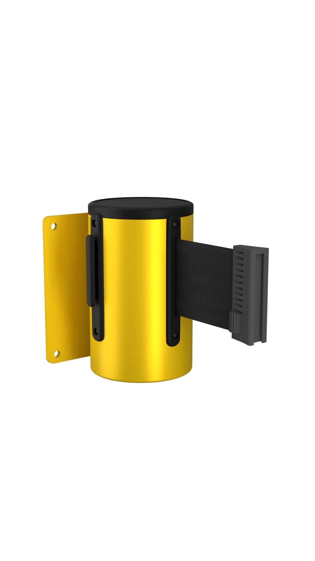 Wall Mounted Retractable Stanchion | 10 Ft Belt Yellow Housing