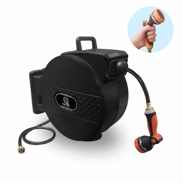 100 FT Garden Hose Reel - Black