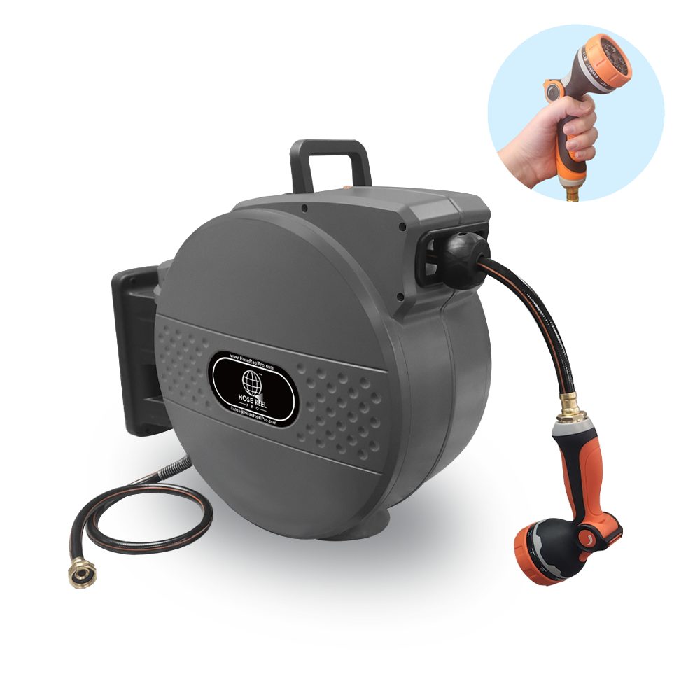 100 FT Garden Hose Reel - Grey