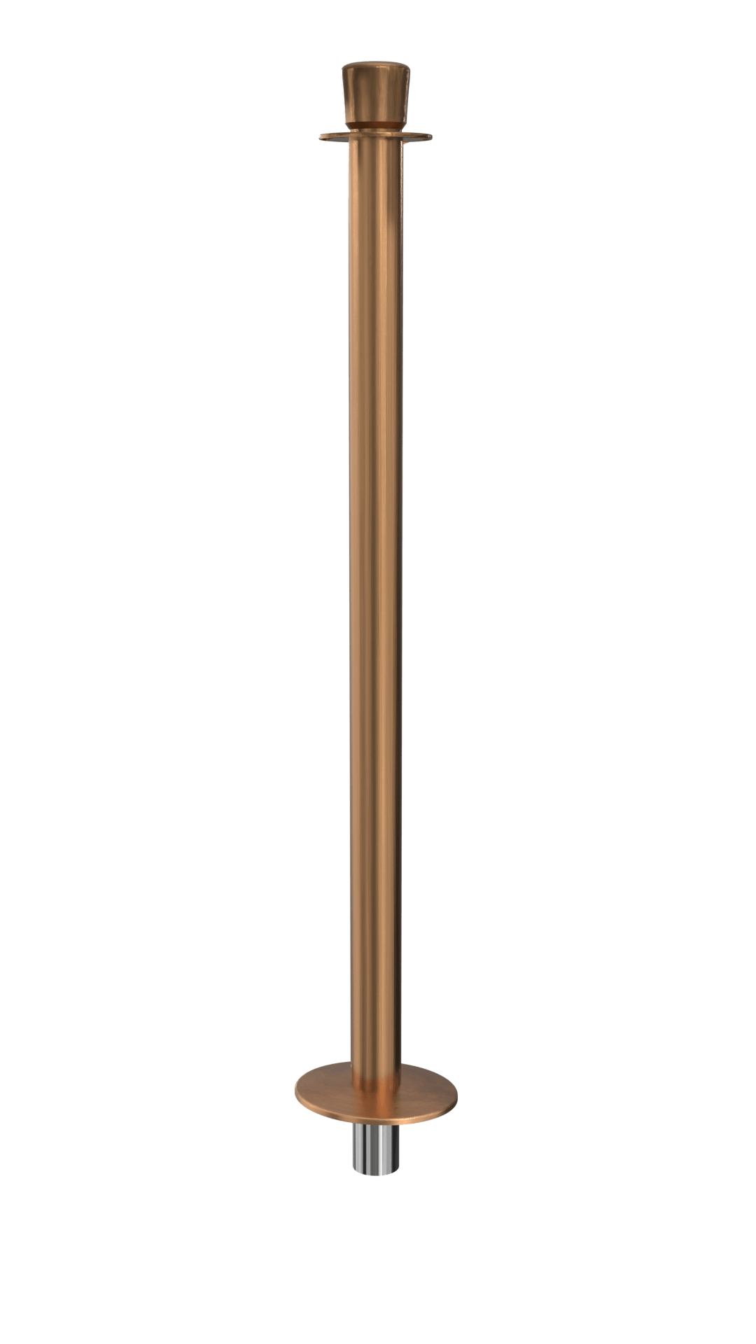 Elegance Crown Top Rope Stanchion Removable Base | Satin Brass