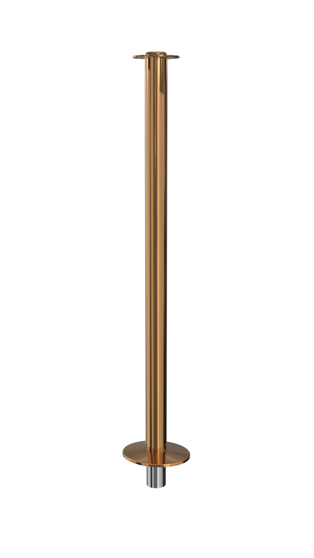 Elegance Flat Top Rope Stanchion Removable Base | Polished Brass