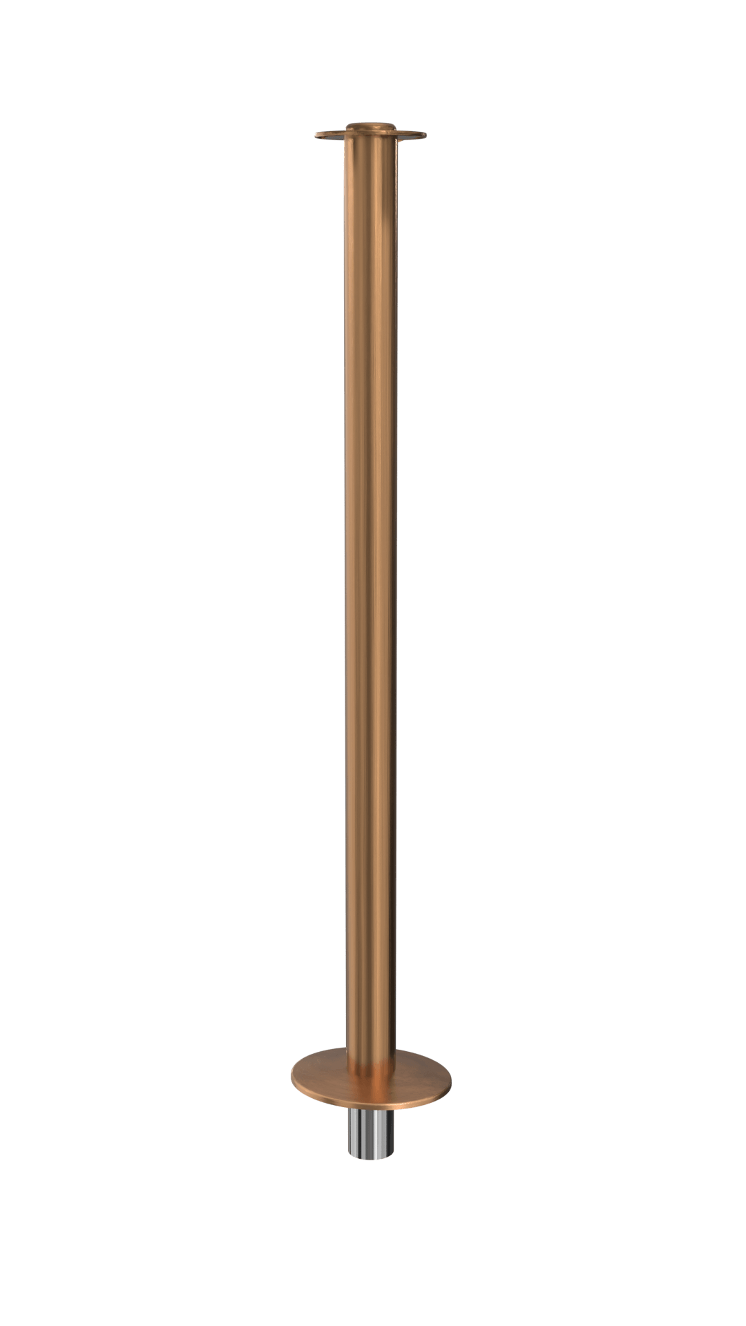 Elegance Flat Top Rope Stanchion Removable Base | Satin Brass