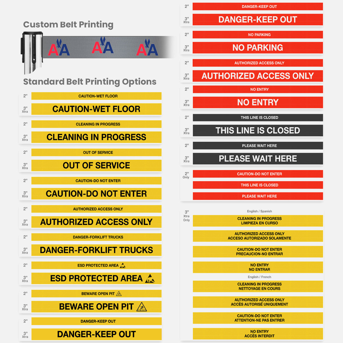 Safety Retractable Belt Barrier | Weather Master 20 / 25 / 30 / 35 Ft Belts