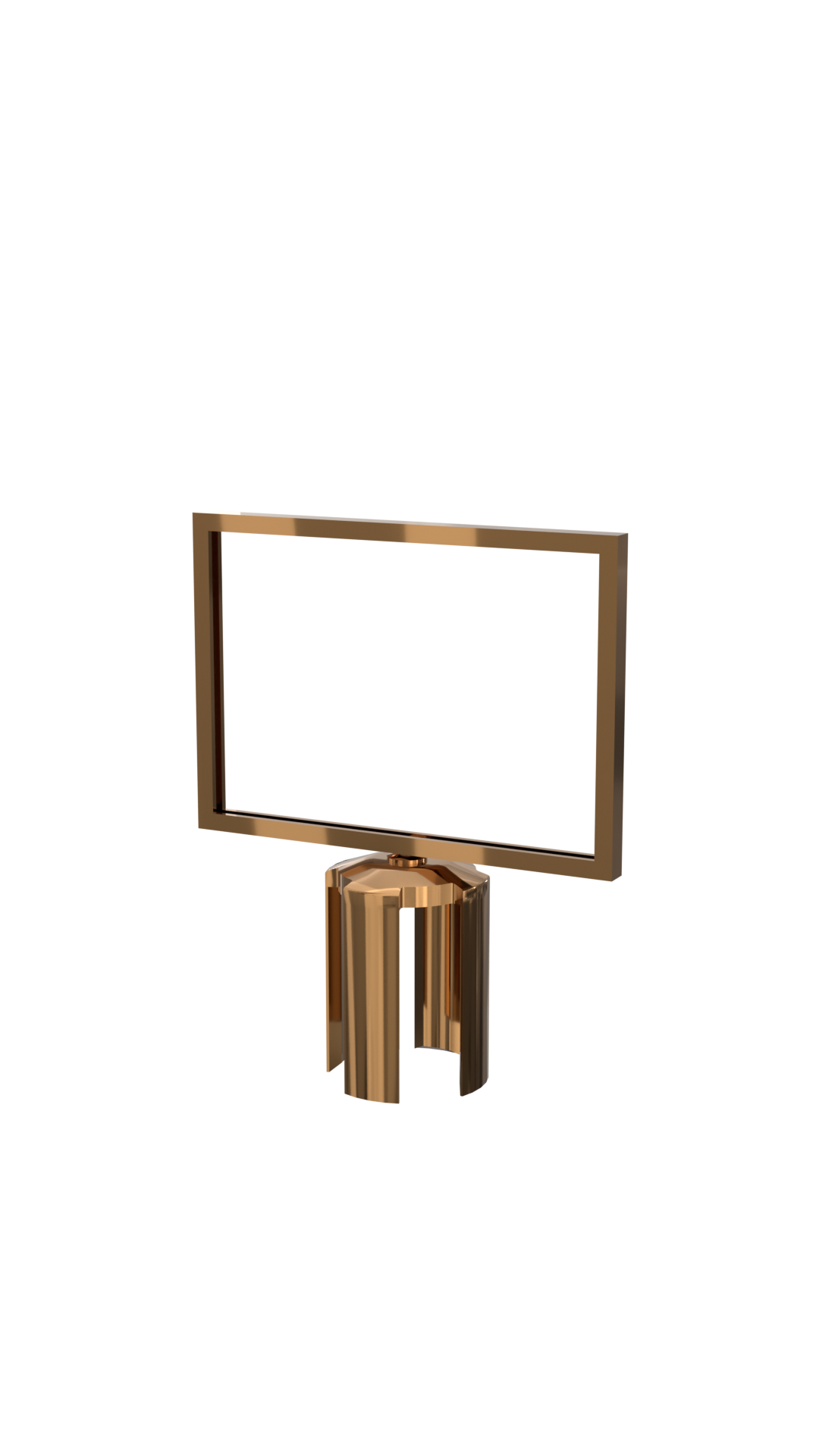 Standard Horizontal Sign Frame Polished Brass | Belt Stanchion