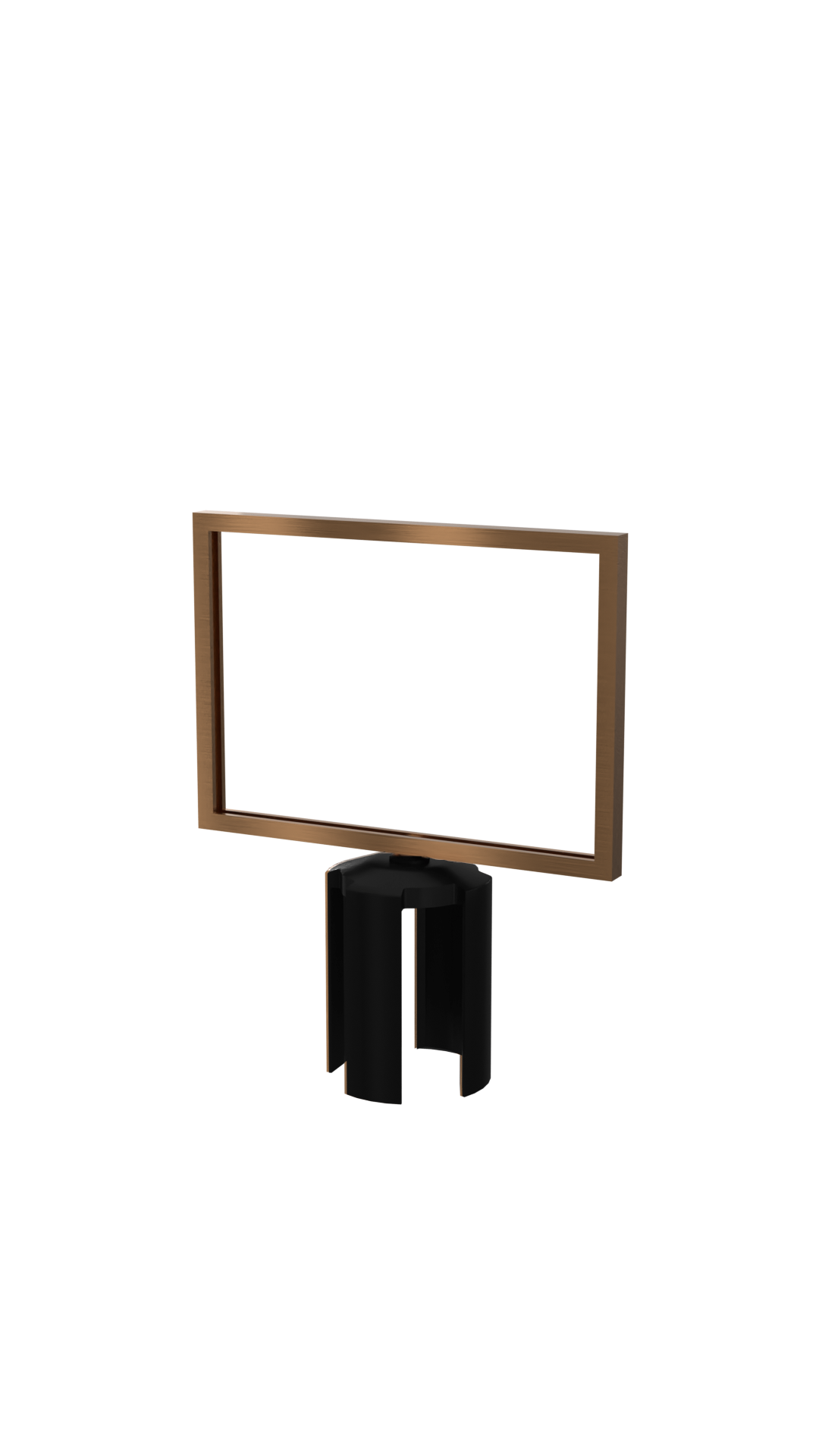Standard Horizontal Sign Frame Satin Brass | Belt Stanchion