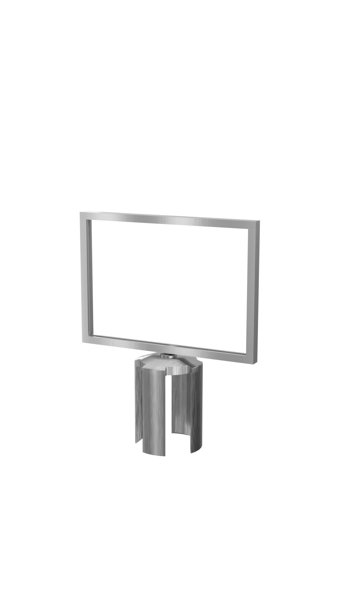 Standard Horizontal Sign Frame Satin Chrome | Belt Stanchion