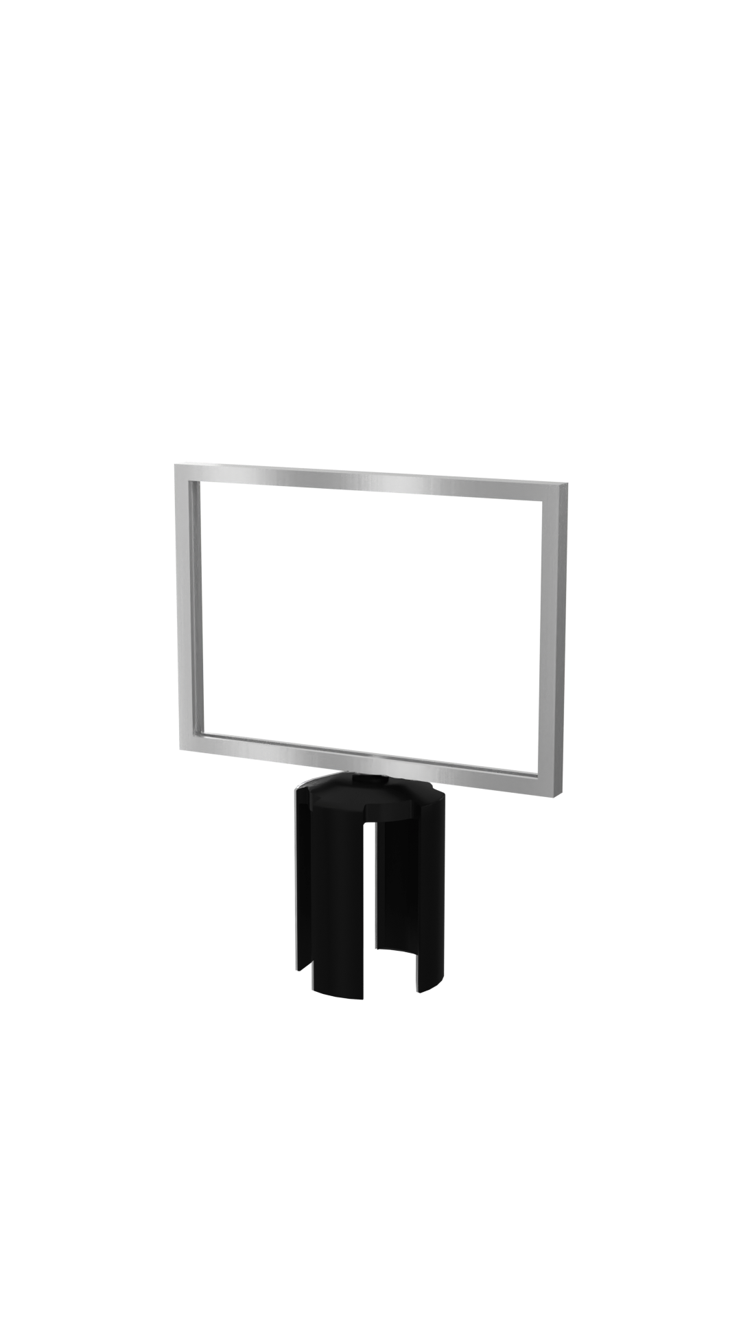 Standard Horizontal Sign Frame Satin Chrome | Belt Stanchion