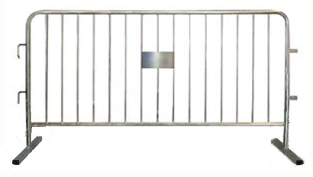 8.5 Ft Steel Crowd Control Barricades with Flat Bases