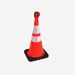 28" Traffic Cone 280 With Reflective Collars and 14"x14" Base