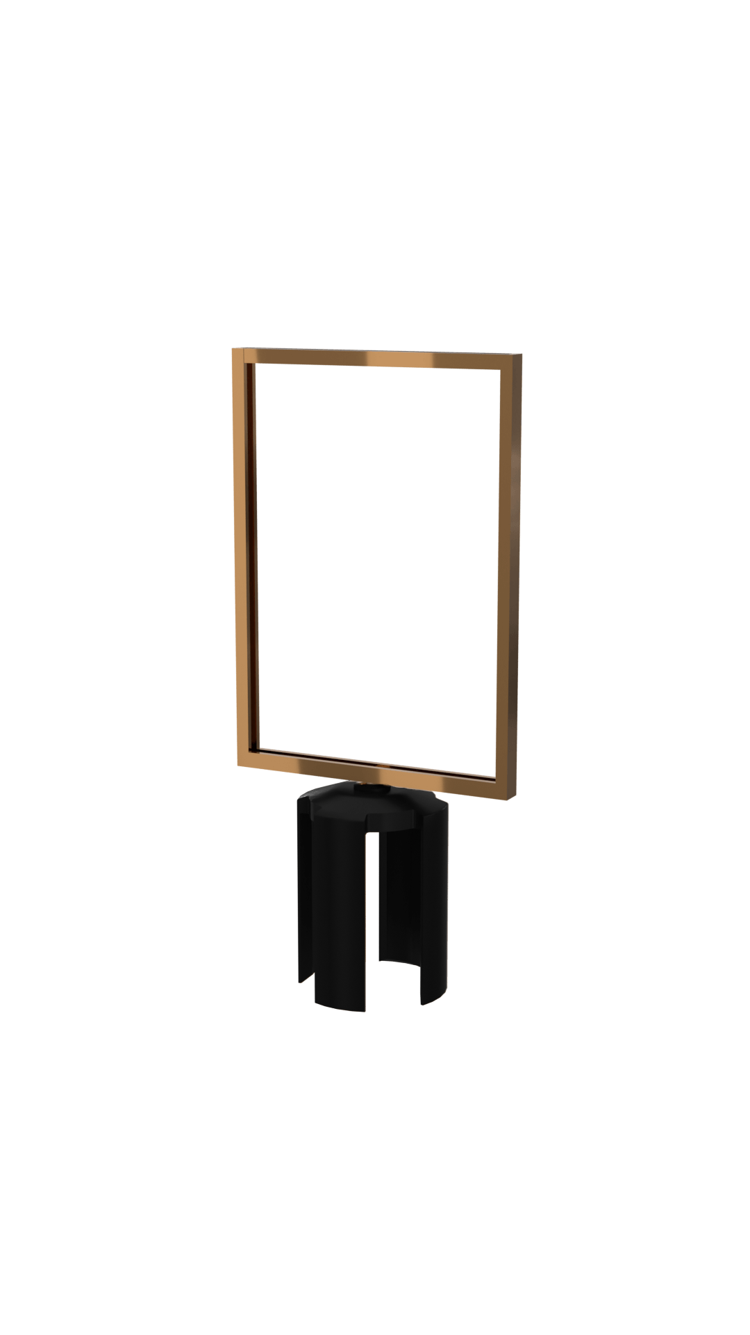 Standard Vertical Sign Frame Polished Brass | Belt Stanchion